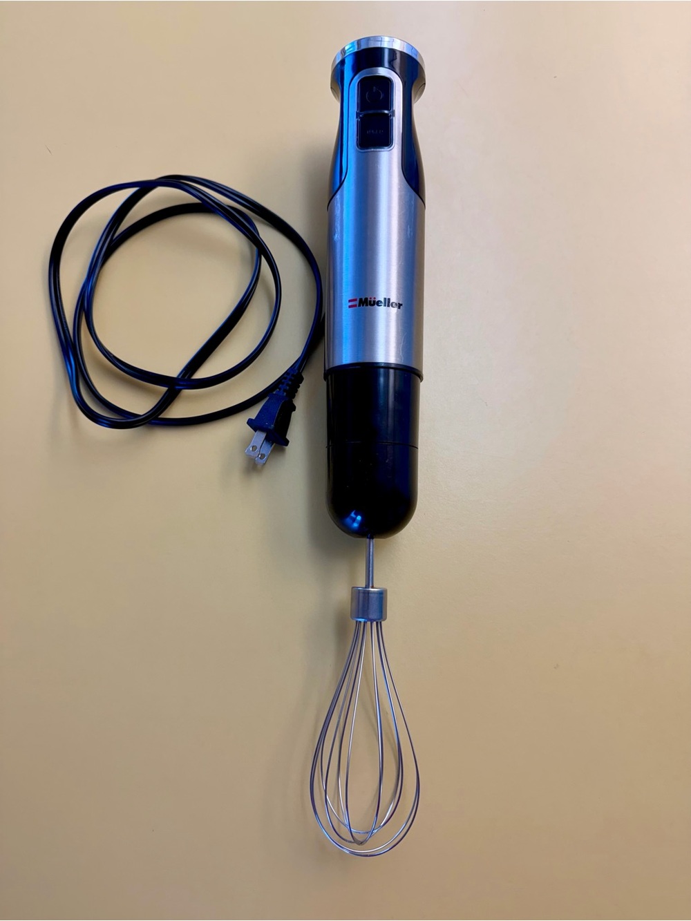 Mueller Electric Hand Mixer / Whisk - Stainless Silver & Black Ultra Stick